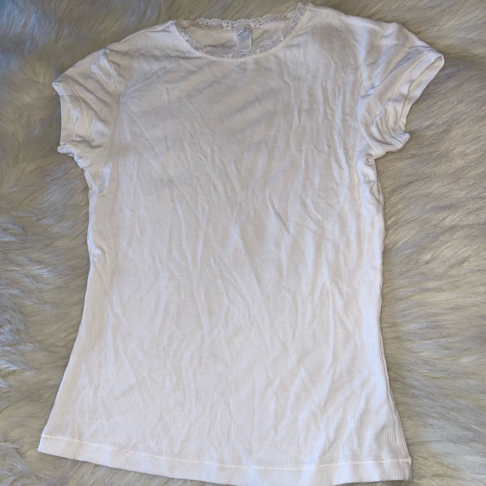 SKIMS Soft Lounge Lace T-Shirt Color Marble - Picture 1 of 3